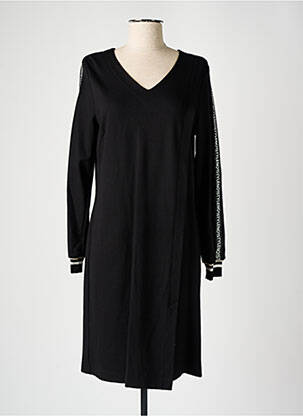 Robe mi-longue manches longues manches longues noir TUZZI femme