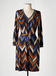 Robe mi-longue manches longues manches longues bleu K-DESIGN femme