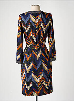 Robe mi-longue manches longues manches longues bleu K-DESIGN femme