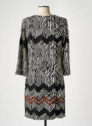 Robe courte manches 3/4 manches 3/4 noir K-DESIGN femme