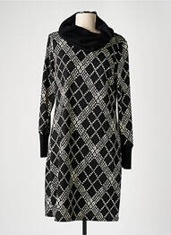 Robe mi-longue manches longues manches longues noir K-DESIGN femme