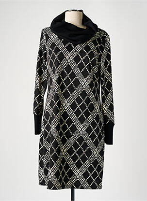 Robe mi-longue manches longues manches longues noir K-DESIGN femme