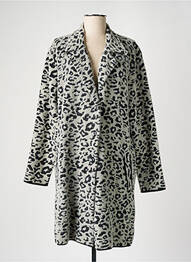 Manteau long coupe droite sans capuche gris PASSIONI femme