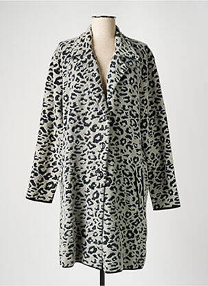 Manteau long coupe droite sans capuche gris PASSIONI femme