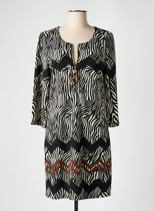 Robe courte manches 3/4 manches 3/4 noir K-DESIGN femme