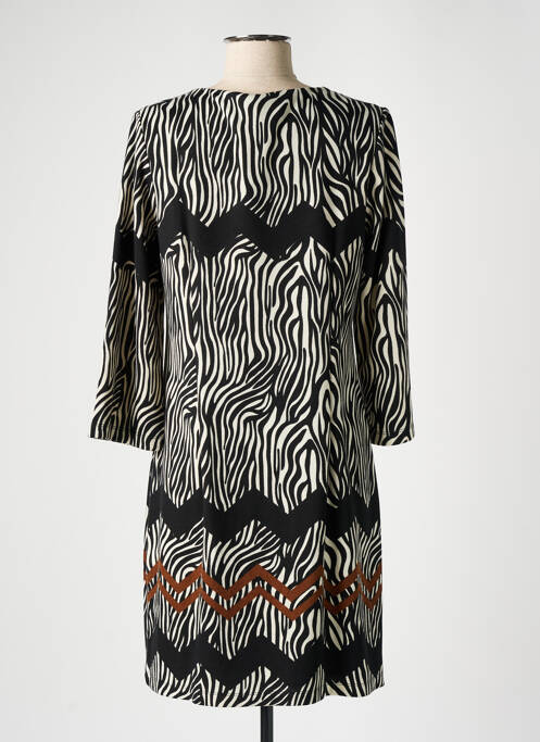 Robe courte manches 3/4 manches 3/4 noir K-DESIGN femme