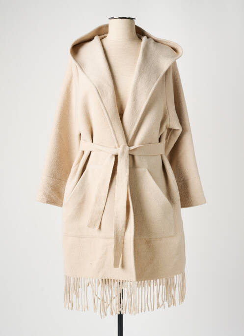 Manteau long beige K-DESIGN pour femme