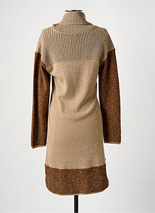 Robe mi-longue manches longues manches longues beige FUEGO WOMAN femme