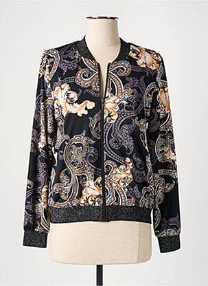 Veste casual col rond noir K-DESIGN femme