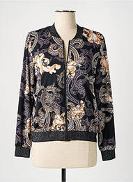 Veste casual col rond noir K-DESIGN femme