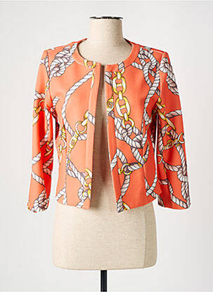 Veste casual col rond orange K-DESIGN femme