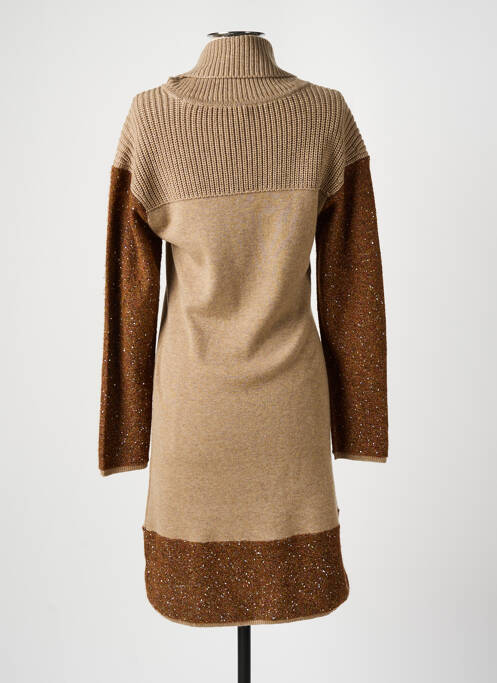 Robe mi-longue manches longues manches longues beige FUEGO WOMAN femme