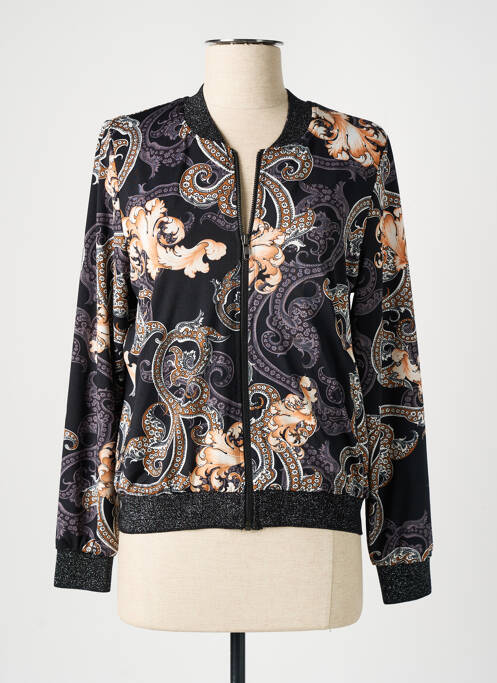 Veste casual col rond noir K-DESIGN femme