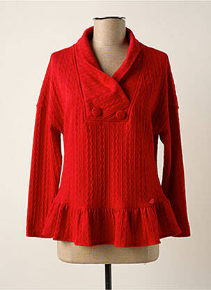 Pull manches longues manches longues rouge POUPEE CHIC femme