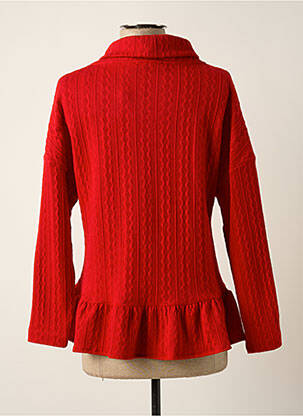 Pull manches longues manches longues rouge POUPEE CHIC femme
