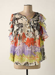 Blouse légère et transparente manches 3/4 blanc LESLIE femme