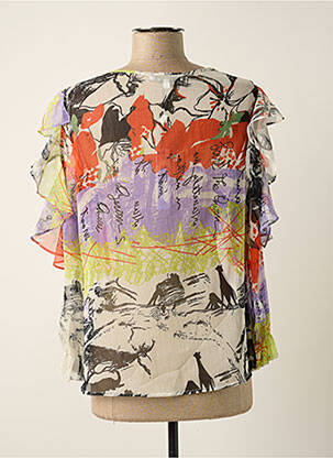 Blouse légère et transparente manches 3/4 blanc LESLIE femme