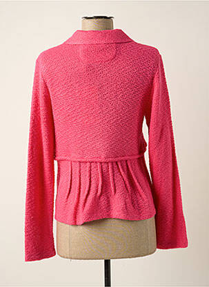 Gilet manches longues maille souple et aérée rose POUPEE CHIC femme