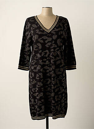 Robe pull resserrée sur le bas manches 3/4 noir FRED SABATIER femme