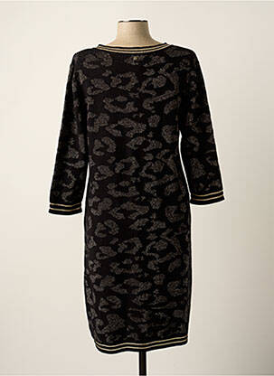 Robe pull resserrée sur le bas manches 3/4 noir FRED SABATIER femme