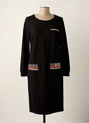 Robe mi-longue manches longues manches longues noir TUZZI femme