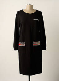 Robe mi-longue manches longues manches longues noir TUZZI femme