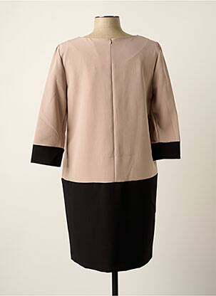 Robe mi-longue manches 3/4 manches 3/4 beige ELEONORA AMADEI femme
