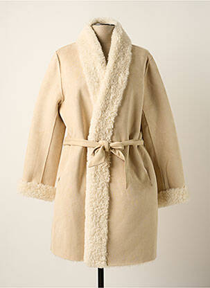 Manteau long beige K-DESIGN pour femme