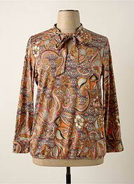 Top stretch manches longues marron K-DESIGN femme