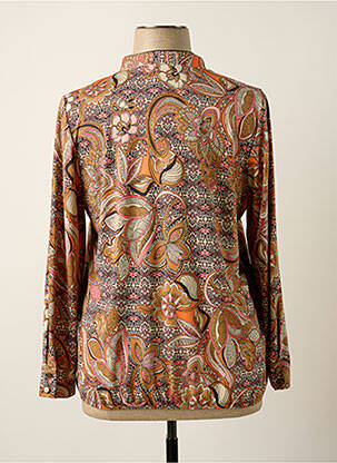 Top stretch manches longues marron K-DESIGN femme