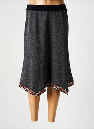 Jupe mi-longue stretch gris OLIVIER PHILIPS femme