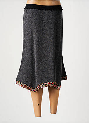 Jupe mi-longue stretch gris OLIVIER PHILIPS femme