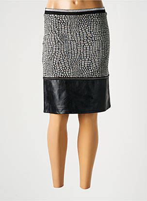 Jupe mi-longue taille haute gris DIVAS femme