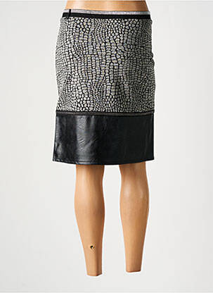 Jupe mi-longue taille haute gris DIVAS femme