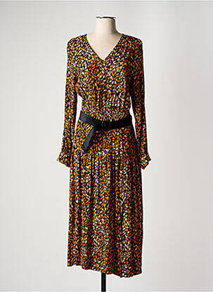 Robe longue manches longues manches longues marron LA PETITE FRANCAISE femme
