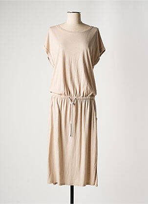 Robe longue manches courtes manches courtes beige JUVIA femme