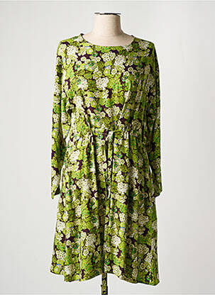 Robe mi-longue imprimé fleurs manches longues vert HARRIS WILSON femme