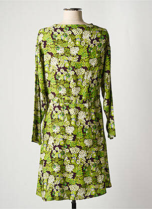 Robe mi-longue imprimé fleurs manches longues vert HARRIS WILSON femme