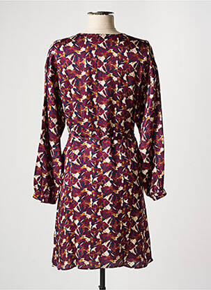 Robe mi-longue imprimé fleurs manches longues violet HARRIS WILSON femme