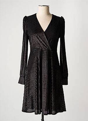 Robe mi-longue manches longues manches longues noir LOLA ESPELETA femme