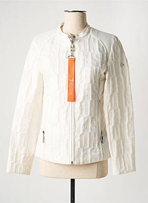 Veste casual col rond blanc 7 SEASONS femme