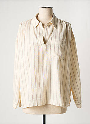 Chemisier tissage crêpe manches longues beige HARRIS WILSON femme