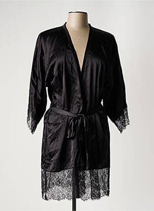 Déshabillé manches 3/4 noir AIMA DORA femme