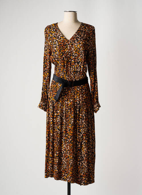 Robe longue manches longues manches longues marron LA PETITE FRANCAISE femme