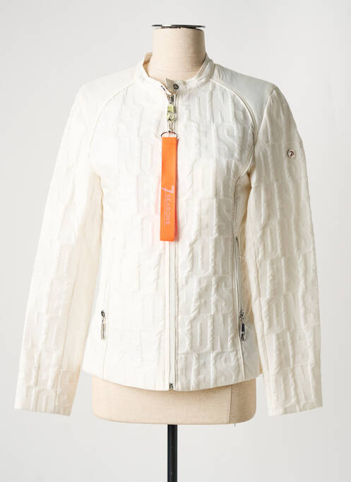 Veste casual col rond blanc 7 SEASONS femme