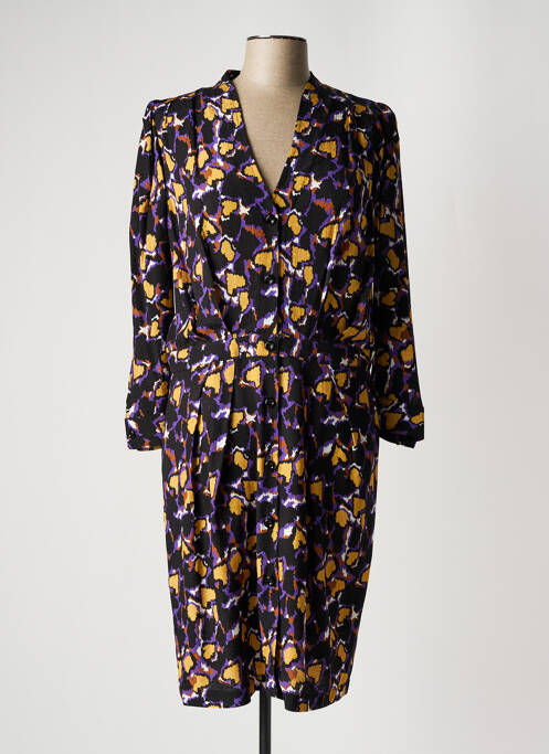 Robe mi-longue coupe fluide manches longues violet LA PETITE FRANCAISE femme