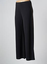 Pantalon large tissage crêpe taille haute noir BARILOCHE femme