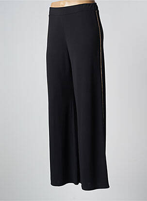 Pantalon large tissage crêpe taille haute noir BARILOCHE femme