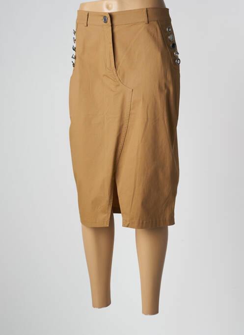 Jupe mi-longue taille haute beige 7 SEASONS femme