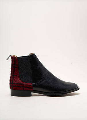 Bottines/boots matière lisse talon plat jusqu'à 3cm rouge MAURICE femme